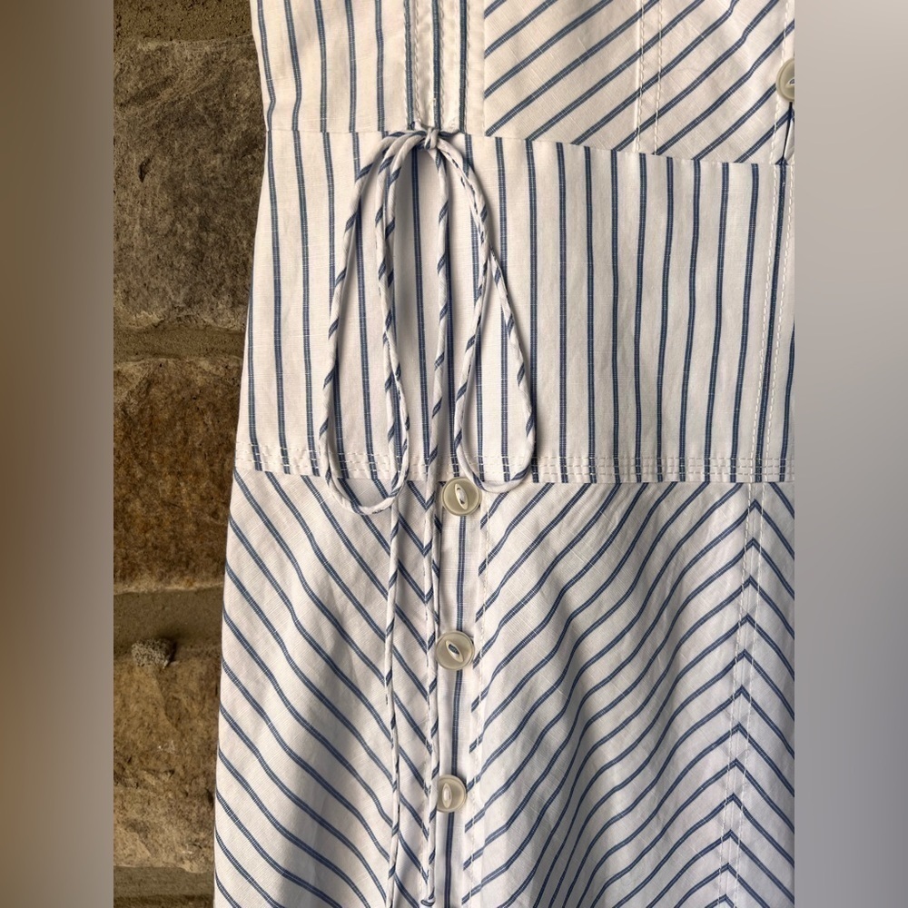 NWT! Rebecca Taylor Pinstripe Midi Tank Dress Sz 12 - Picture 8 of 16